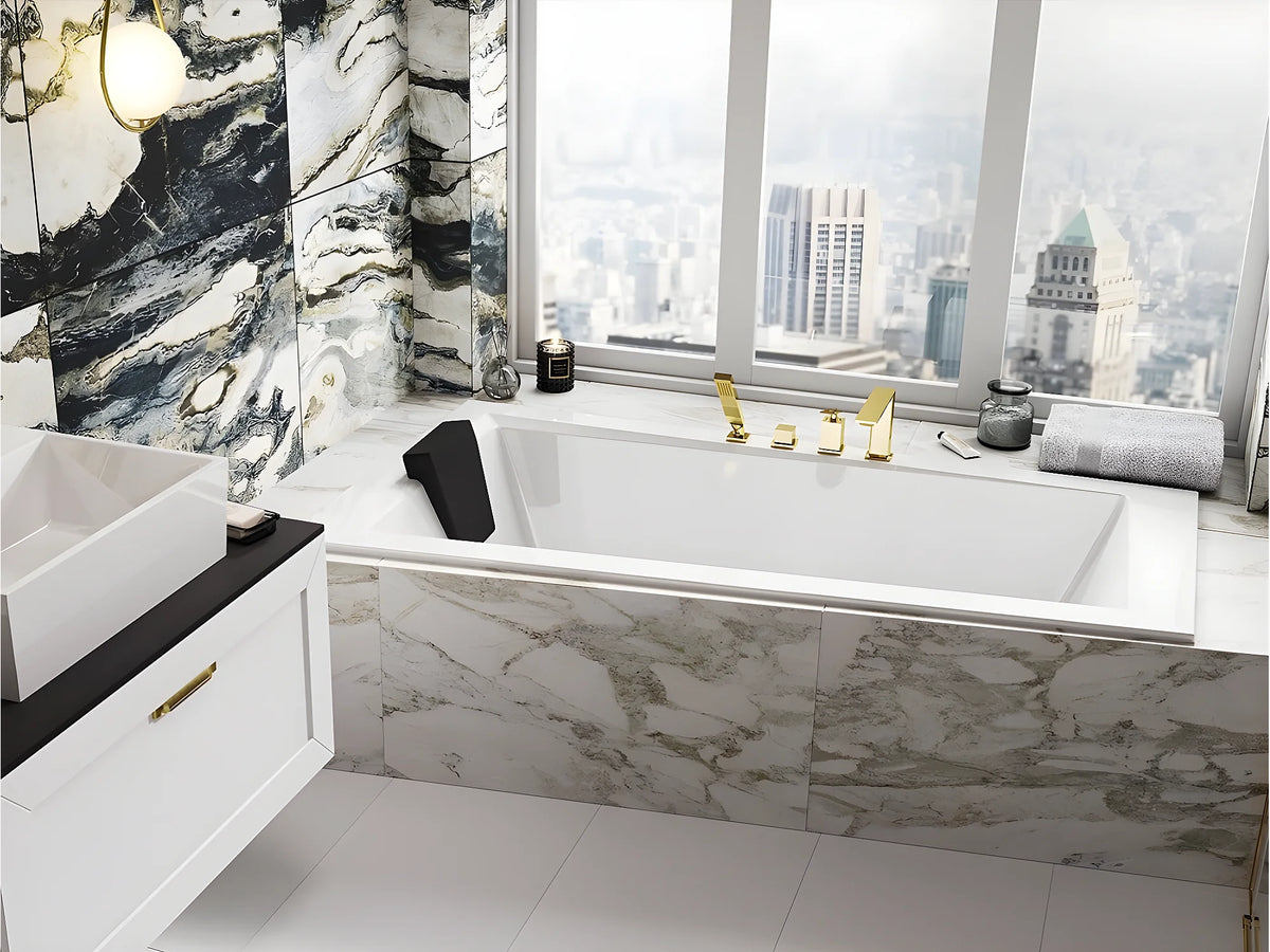 Baignoire Asymétrique 150x85 Acrylique Blanc - INTIMA SLIM
