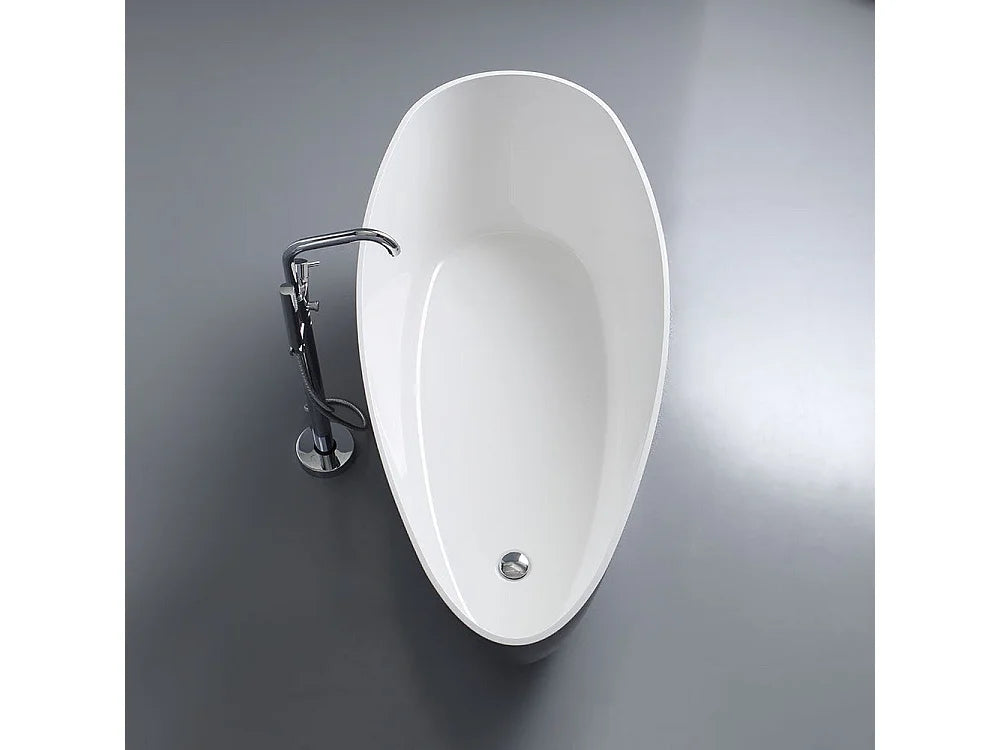 Baignoire Îlot 157x71 Résine Minérale Gris - NATURELLE FINITION - vue 4