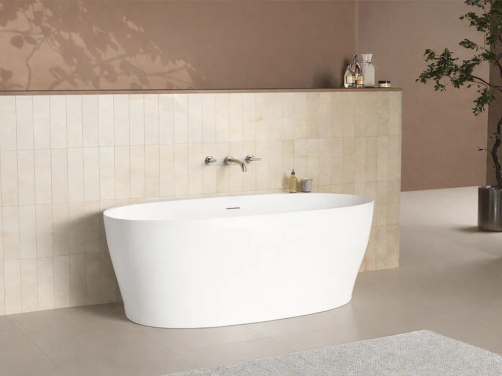 Baignoire Semi-Îlot 160x80 Acrylique Blanc - LUMEL