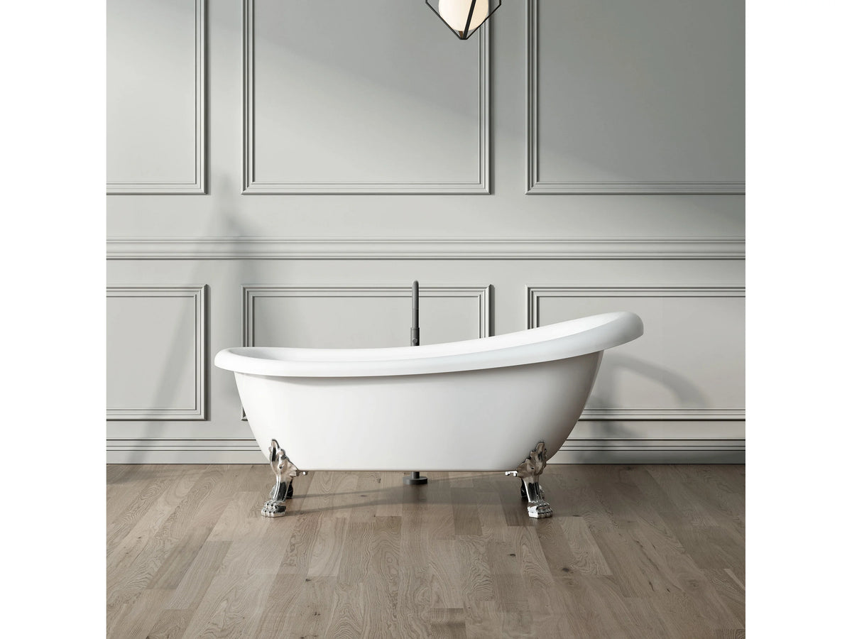 Baignoire Ovale 155x72 Acrylique Blanc et Cuivré - RICHMOND