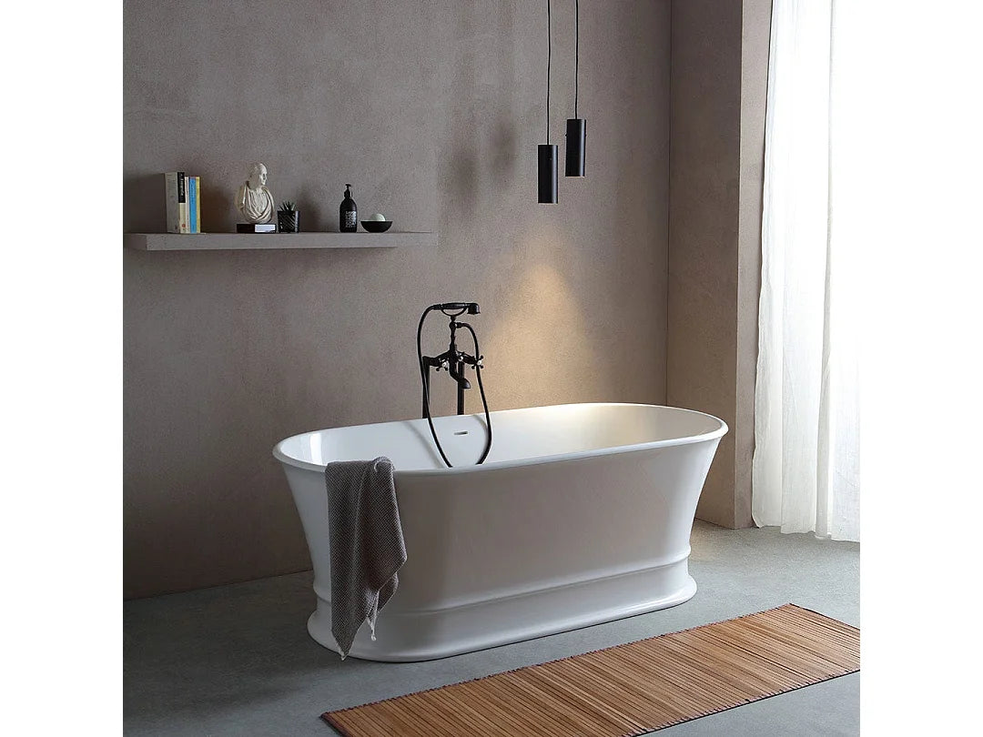 Baignoire Îlot 170x84 Résine Minérale Blanc - CENTRE