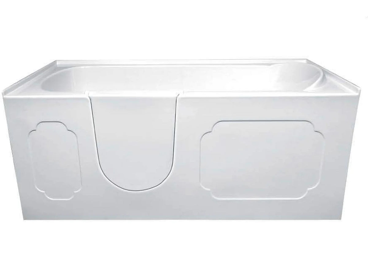 Baignoire Rectangulaire 151x75 Résine Minérale Blanc avec Robinetterie - KASTRAKI - vue 2