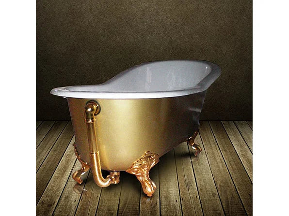 Baignoire Ovale 156x78 Fonte Doré - ASHFORD - vue 6