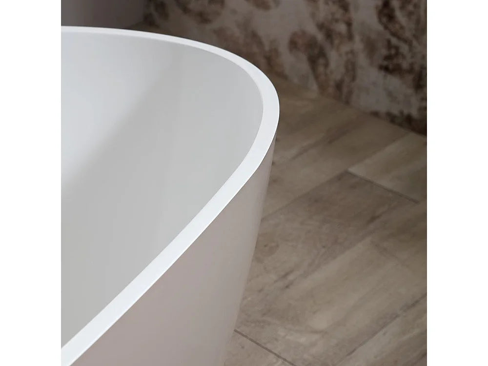 Baignoire Îlot 157x71 Résine Minérale Beige - RACHELE - vue 4
