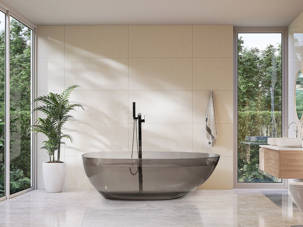 Baignoire Îlot 169x78 Résine Minérale Noir - BLANCARENA