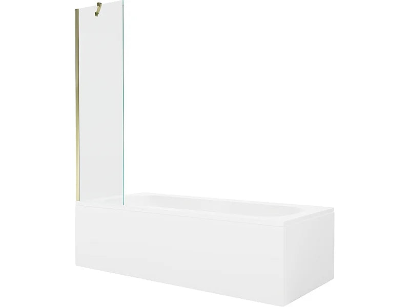 Baignoire Bain-Douche 160x70 Acrylique Doré avec Pare-Bain et Tablier - VEGA