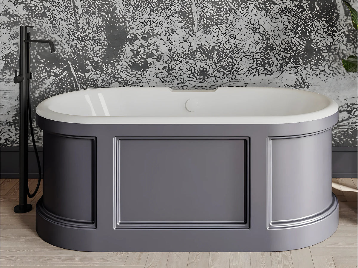 Baignoire Îlot 151x73,5 Acrylique Gris - CAVASO - vue 2