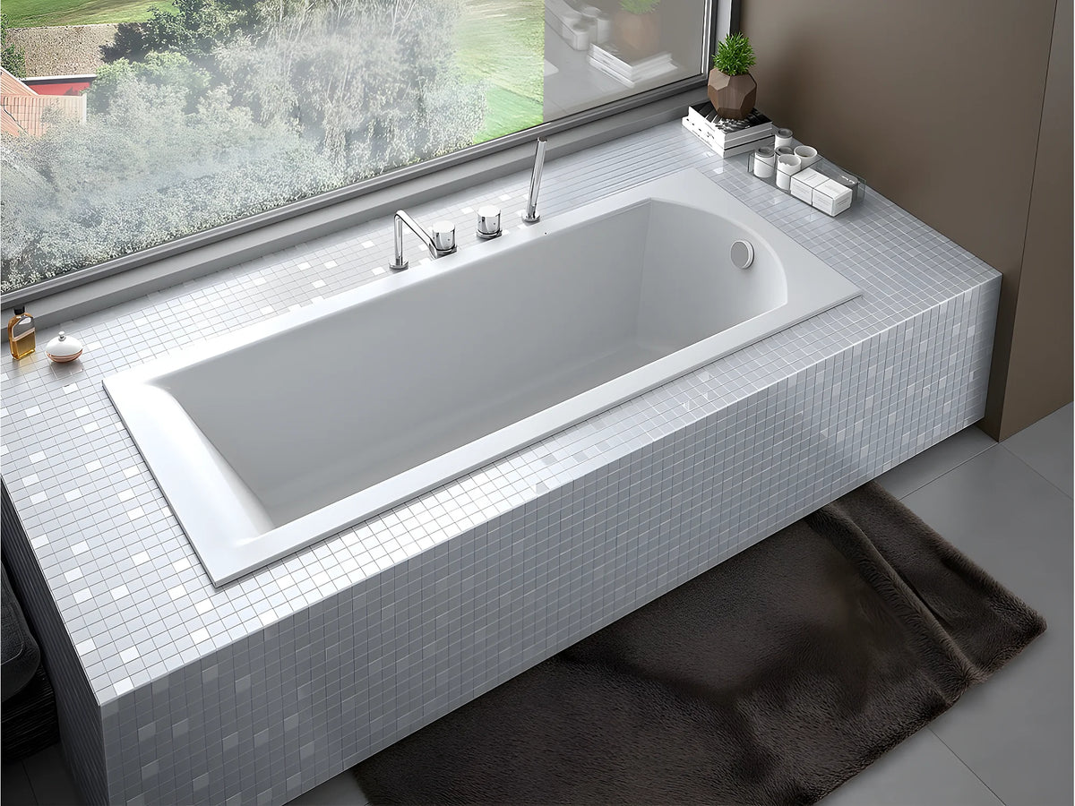 Baignoire Rectangulaire 180x70 Acrylique Blanc - SHEA SLIM
