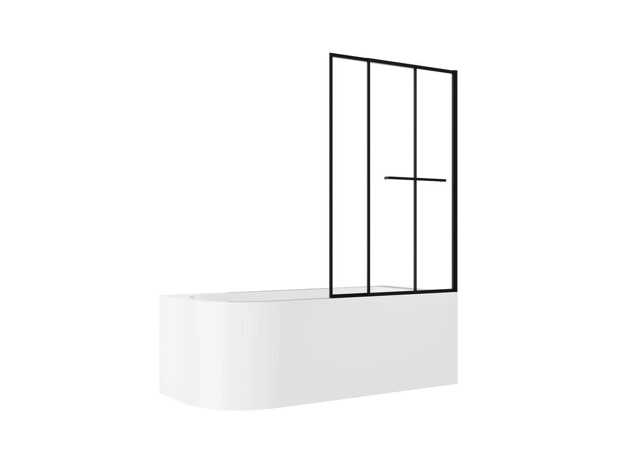 Baignoire Bain-Douche d'Angle 170x75 Acrylique Blanc avec Pare-Bain - ANIKA - vue 4