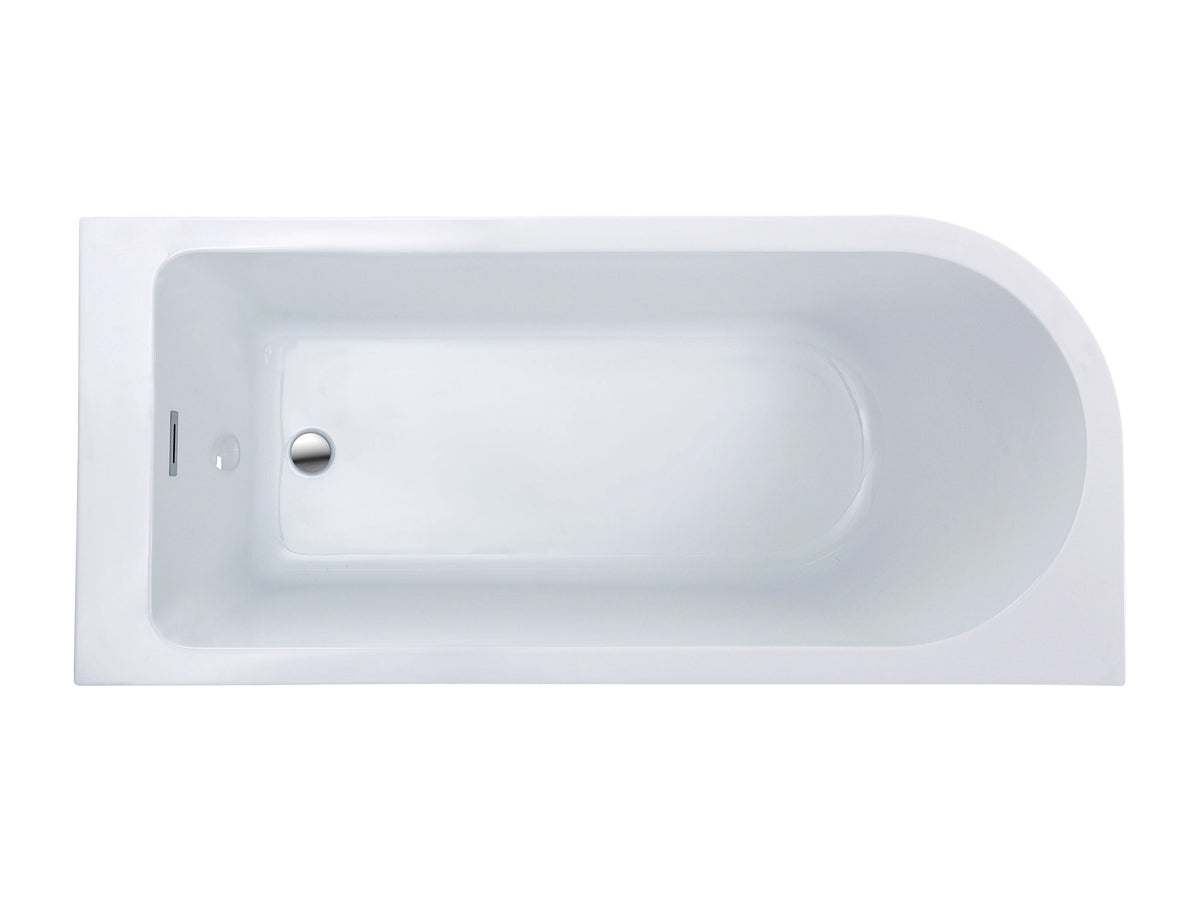 Baignoire Bain-Douche d'Angle 170x75 Acrylique Blanc avec Pare-Bain - ANIKA - vue 5
