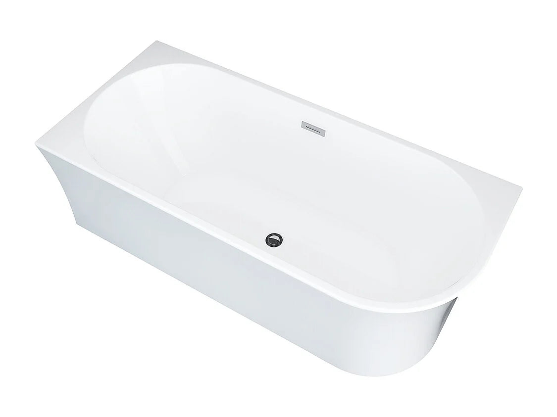 Baignoire Bain-Douche d'Angle 150x75 Acrylique Blanc avec Pare-Bain - PONTICOLA - vue 5