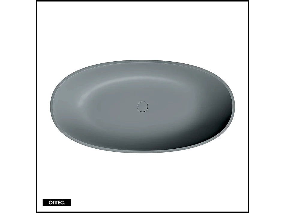 Baignoire Îlot 175x78 Résine Minérale Gris - SHELL - vue 3