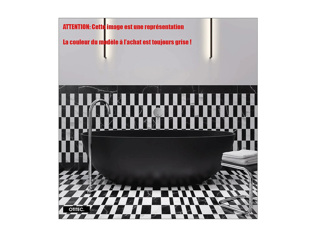 Baignoire Îlot 175x78 Résine Minérale Gris - SHELL - vue 6