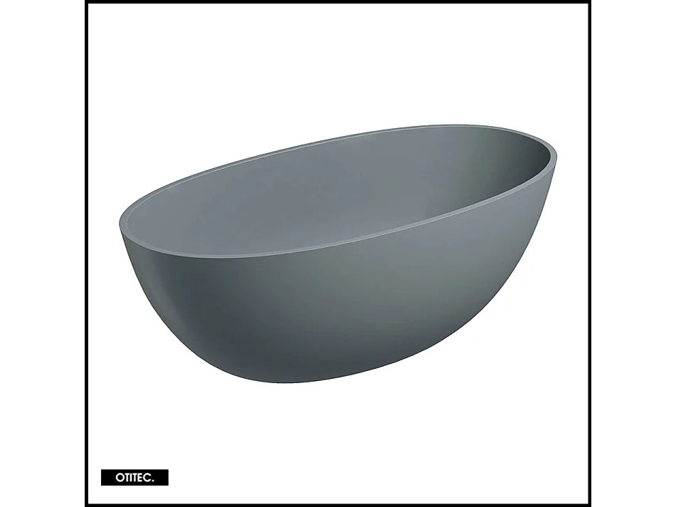 Baignoire Îlot 160x75 Résine Minérale Gris - SHELL - vue 2