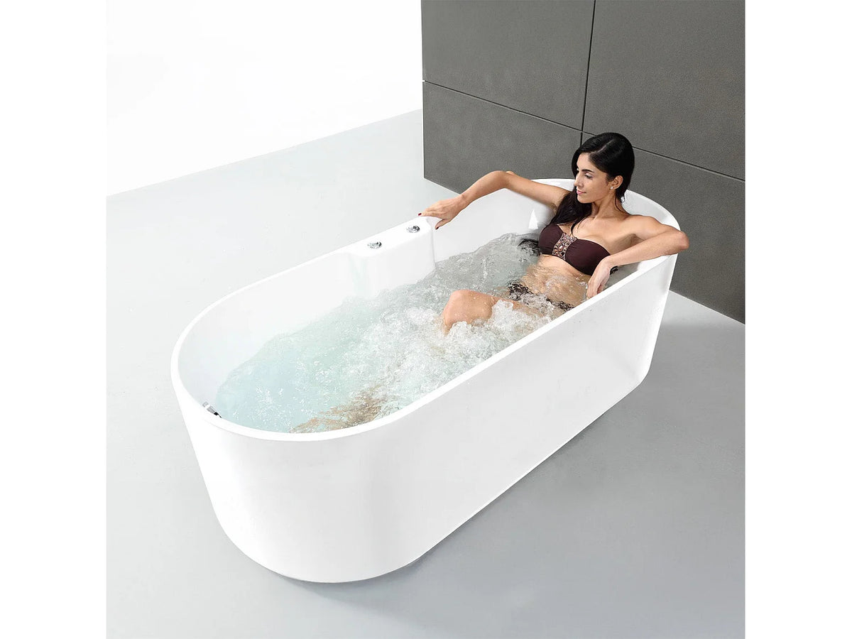 Baignoire Balnéo Îlot 175x75 Acrylique Blanc - UKIO