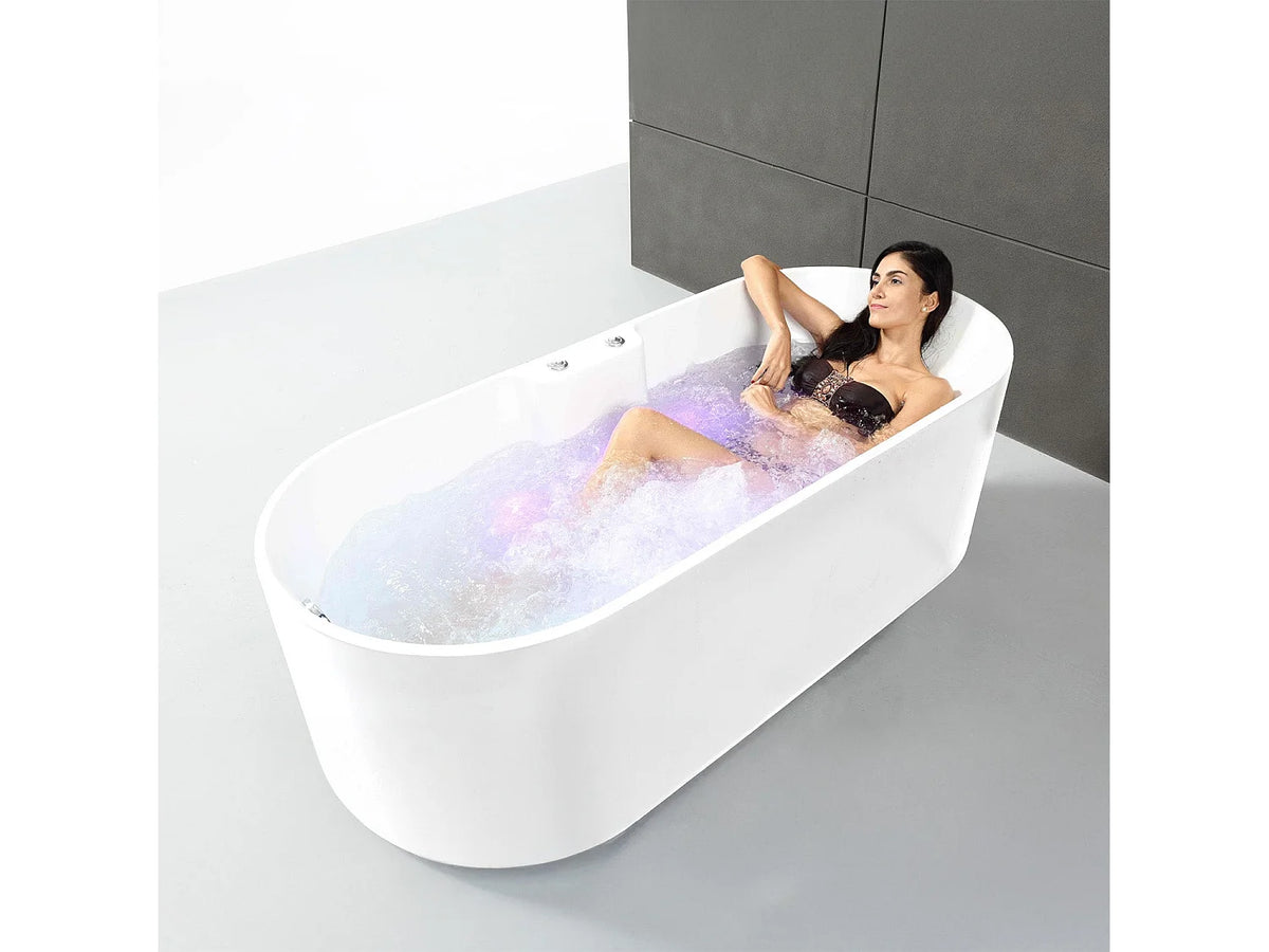 Baignoire Balnéo Îlot 175x75 Acrylique Blanc - UKIO - vue 4