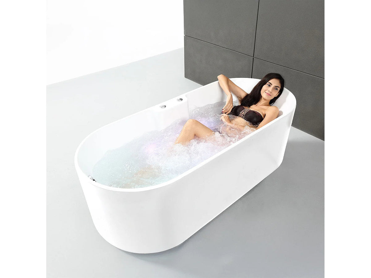 Baignoire Balnéo Îlot 175x75 Acrylique Blanc - UKIO - vue 6