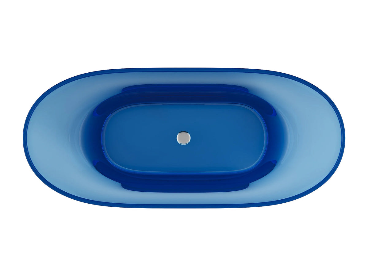 Baignoire Îlot 160x72 Résine Minérale Bleu - SPAVO - vue 6