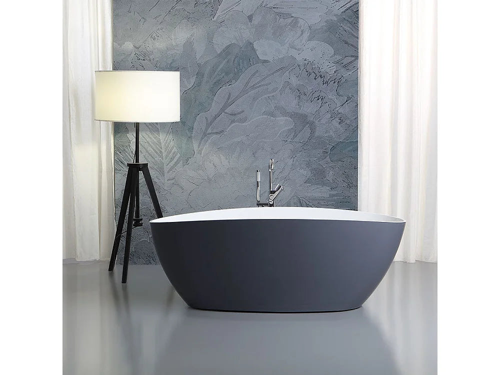 Baignoire Îlot 157x71 Résine Minérale Gris - NATURELLE FINITION