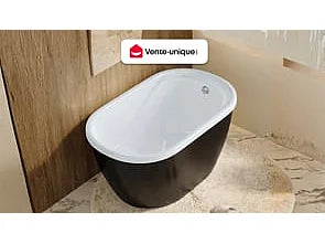 Baignoire Sabot 120x75 Acrylique Noir - PICCOLA - vue 9