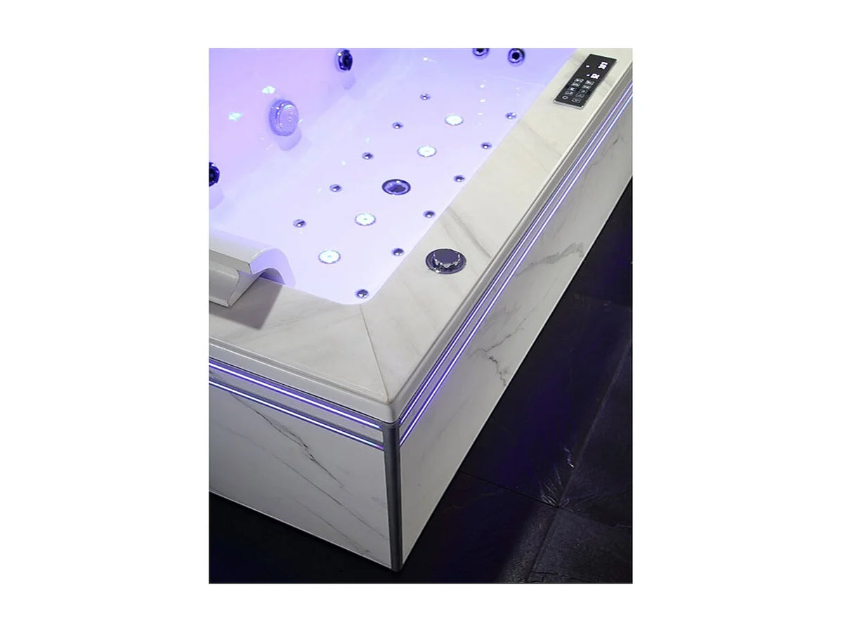 Baignoire Balnéo Rectangulaire 180x90 Blanc avec Robinetterie - THERAPEUTIQUE ARCHIPEL - vue 8