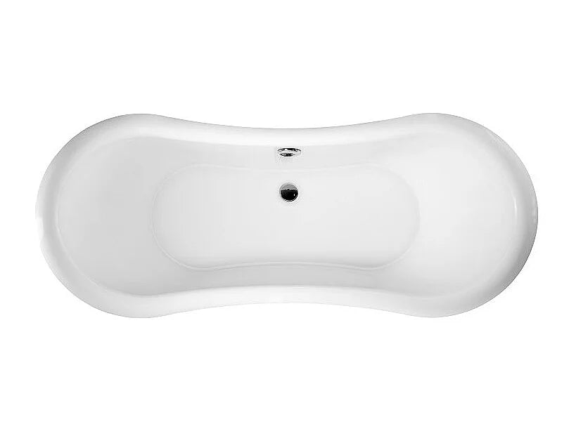 Baignoire Ovale 175x73 Acrylique Blanc et Jaune - DARLINGTON