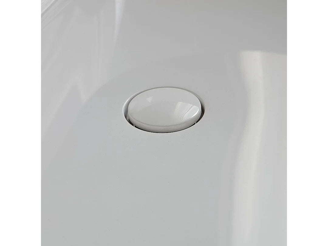 Baignoire Îlot 170x84 Résine Minérale Blanc - CENTRE - vue 8
