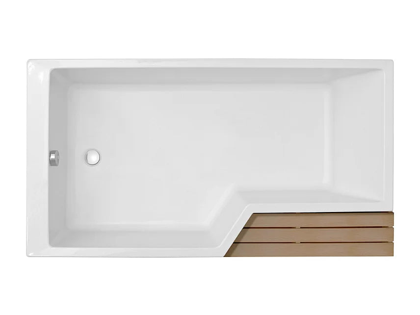 Baignoire Bain-Douche d'Angle 180x90 Acrylique Blanc avec Tablier - NEO - vue 3