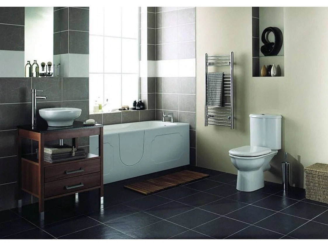Baignoire Rectangulaire 151x75 Résine Minérale Blanc avec Robinetterie - KASTRAKI