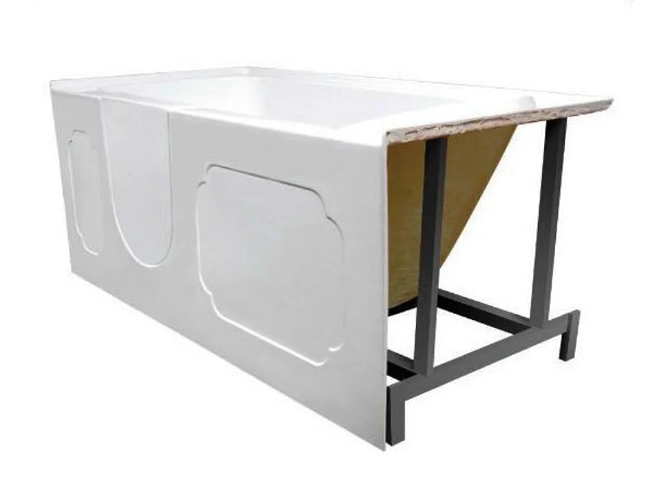 Baignoire Rectangulaire 151x75 Résine Minérale Blanc avec Robinetterie - KASTRAKI - vue 3