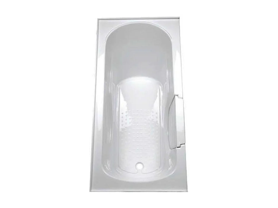 Baignoire Rectangulaire 151x75 Résine Minérale Blanc avec Robinetterie - KASTRAKI - vue 4