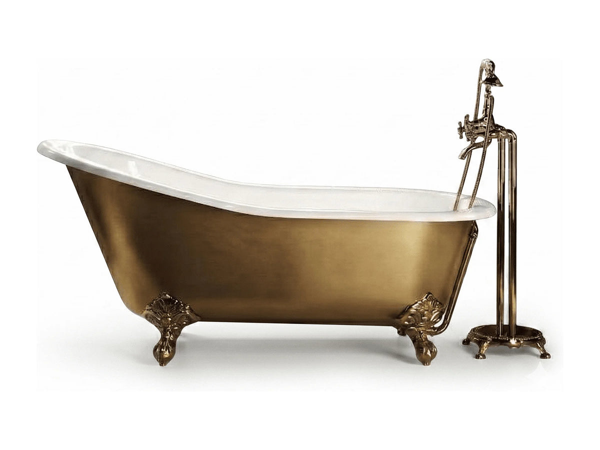 Baignoire Ovale 156x78 Fonte Doré - ASHFORD - vue 7