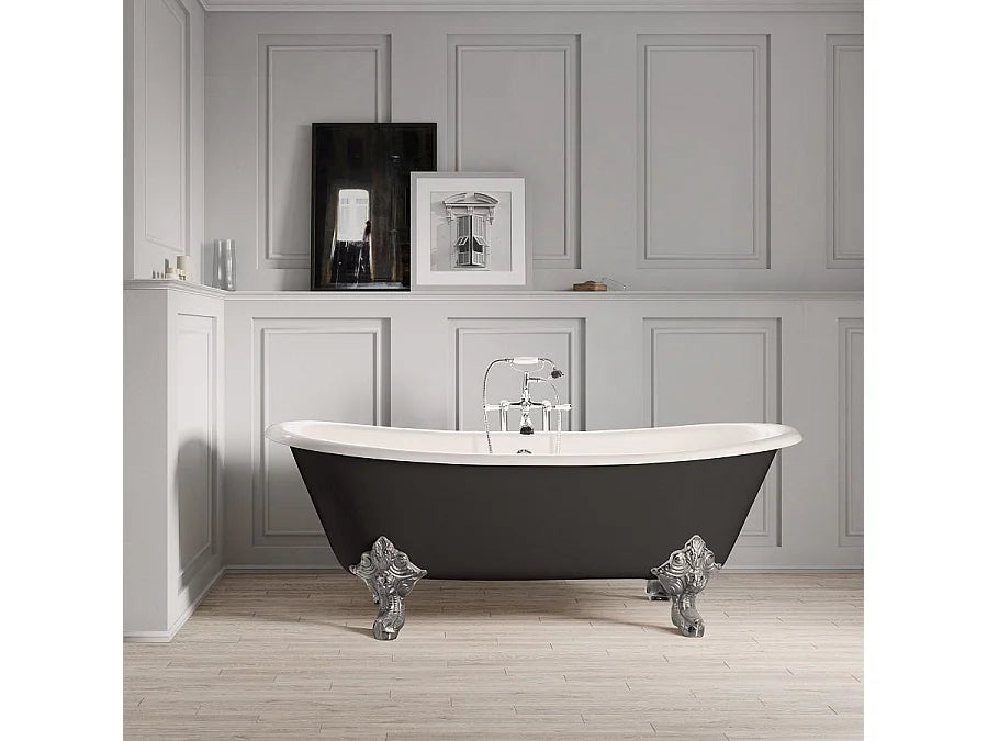 Baignoire Ovale 180x79 Fonte Noir - BRADFORD