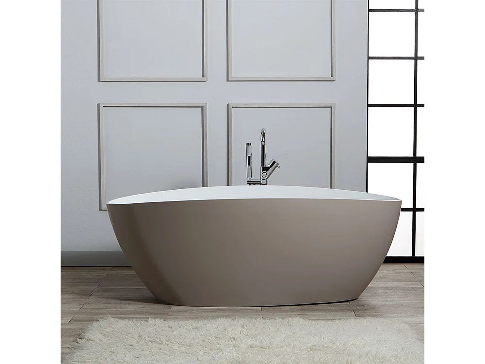 Baignoire Îlot 157x71 Résine Minérale Beige - RACHELE